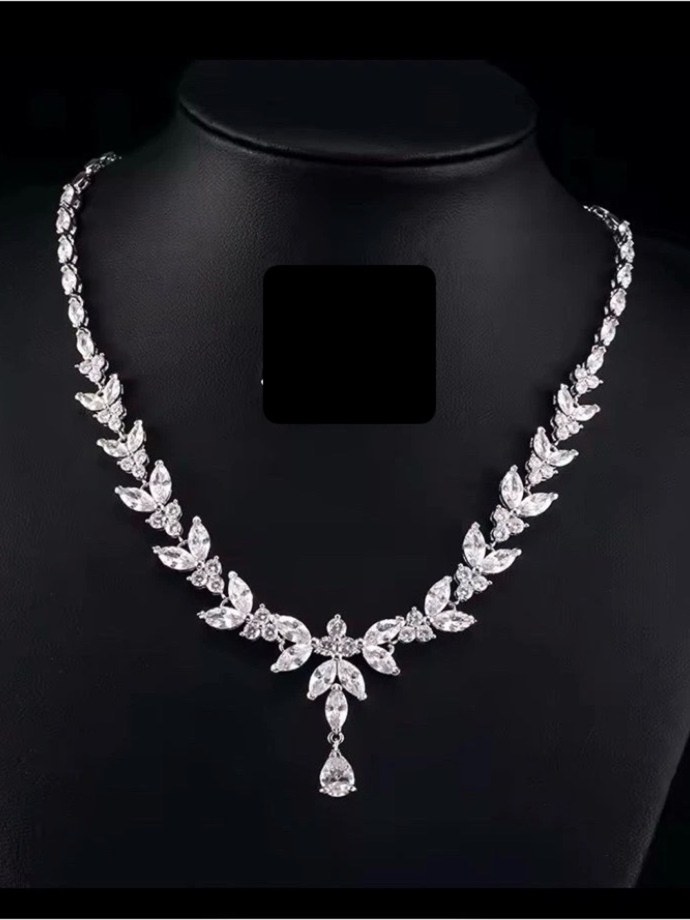 19CT Marquise Cut Lab Created Diamond Tennis Necklace 14K gold plated